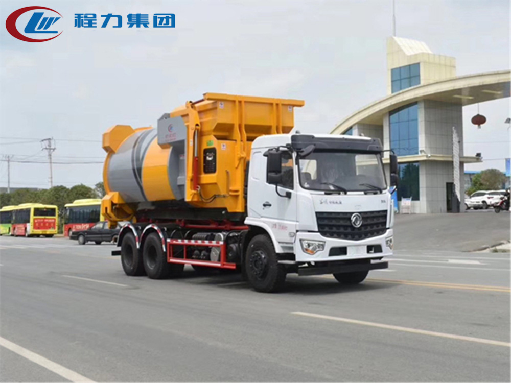 國六【18方】東風專底后雙橋 勾臂垃圾車